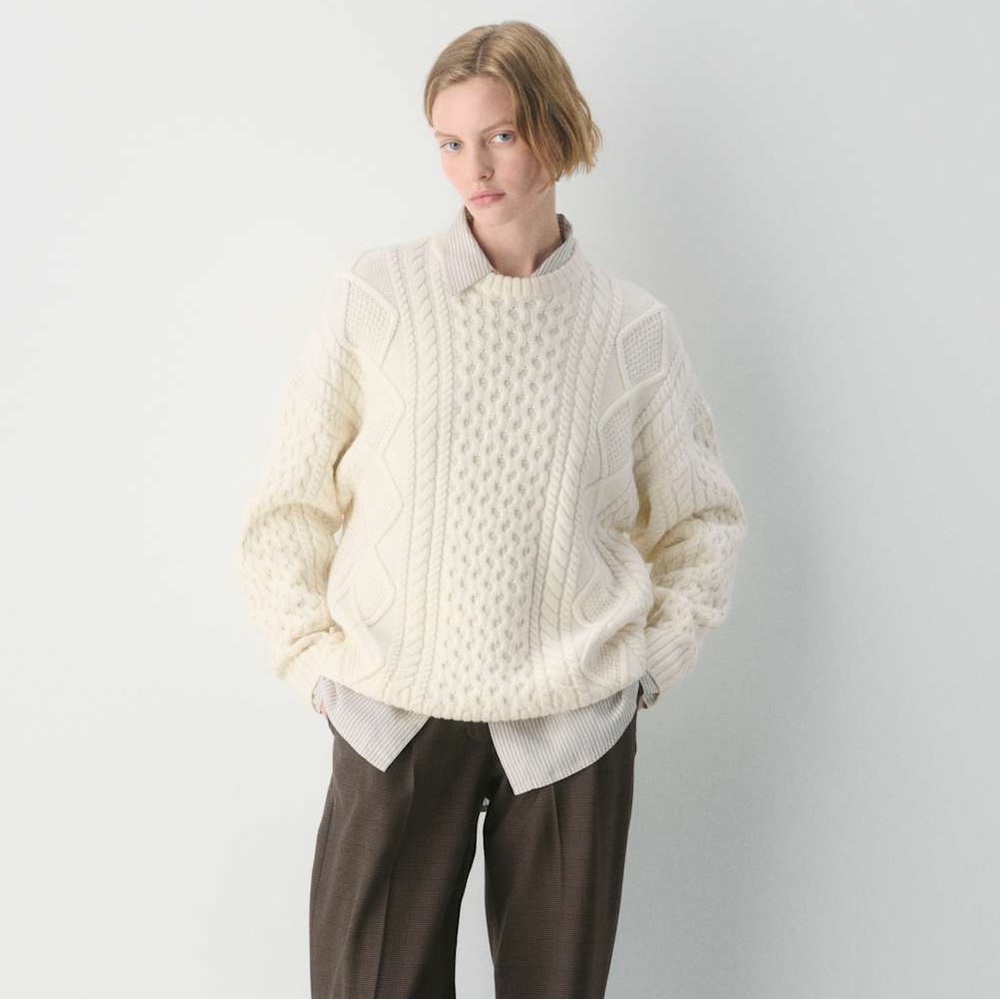 Sunday Best Aritzia Heritage Knit Merino Wool Crew Sweater